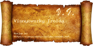 Visnyovszky Izolda névjegykártya
